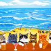 Aesthetic Cats On Beach Paint By Number