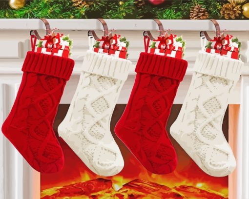 Aesthetic Christmas Stockings Paint By Number