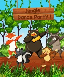 Animals Dancing Cartoon Paint By Number