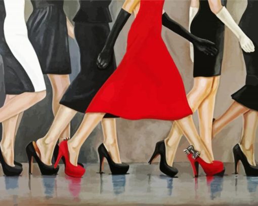 Be Different Woman With Red Shoes Paint By Number