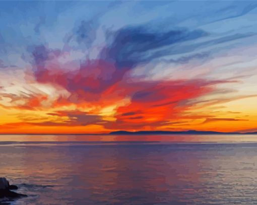 Beach Sunset In Catalina Island Paint By Number