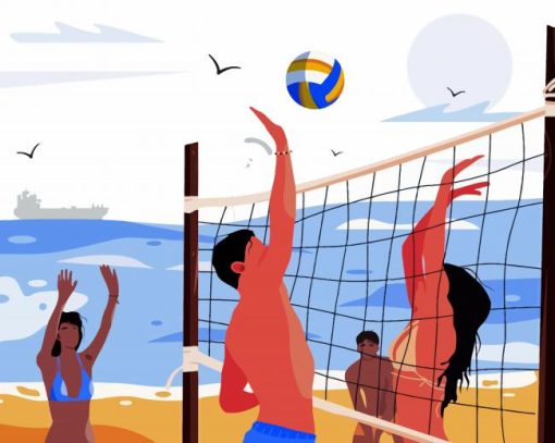 Beach Volleyball Match Paint By Number