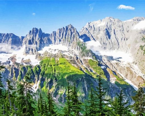 Beautiful North Cascades National Park Paint By Number