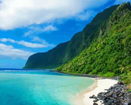 Beautiful Beach In Samoa Paint By Number