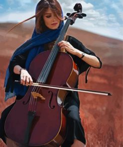 Beautiful Woman Playing Cello Paint By Number