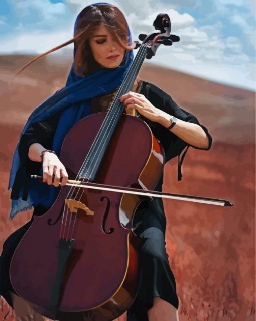 Beautiful Woman Playing Cello Paint By Number