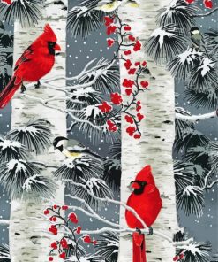 Aesthetic Birch Trees And Birds Paint By Number