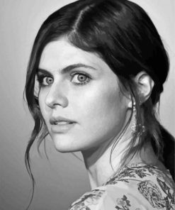 Black And White Alexandra Daddario Paint By Number