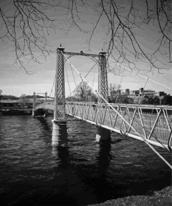 Black And White Inverness Bridge Paint By Number