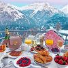 Breakfast By The Snowy Swiss Mountains Paint By Number