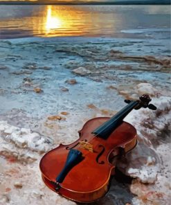 Brown Violin Beach Paint By Number