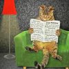 Cat Reading Newspaper Paint By Number