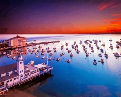 Catalina Island At Sunset Paint By Number