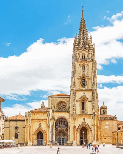 Cathedral Of San Salvador Of Oviedo Paint By Number