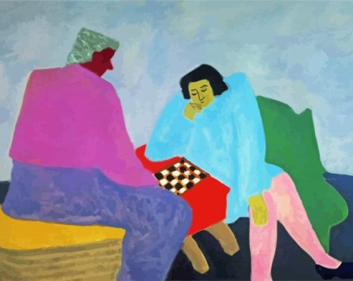 Checker Players By Milton Avery Paint By Number