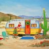 Christmas Travel Trailer In Desert Paint By Number