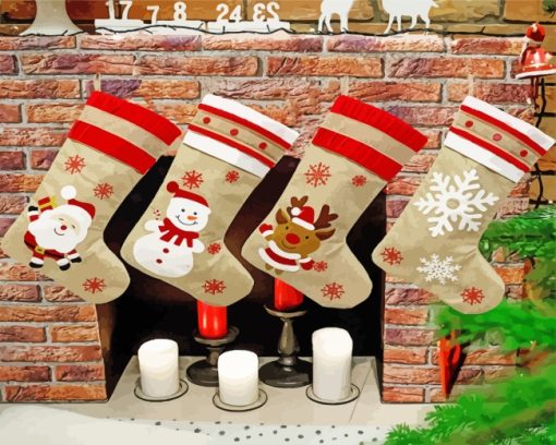 Christmas Stockings Decoration Paint By Number