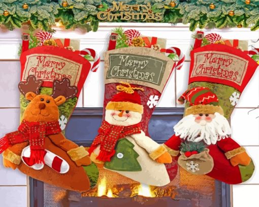 Christmas Stockings Paint By Number