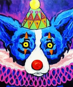 Clown Blue Dog Paint By Number