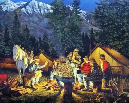 Cowboy Camping Art Paint By Number