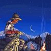 Cowboy Camping At Night Paint By Number