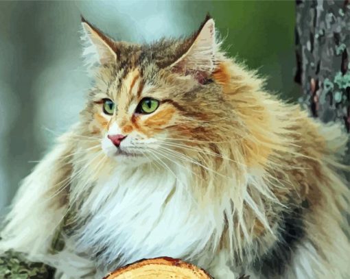 Cute Norwegian Forest Cat Paint By Number