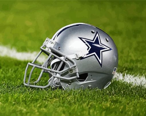 Dallas Cowboys Helmet Paint By Number