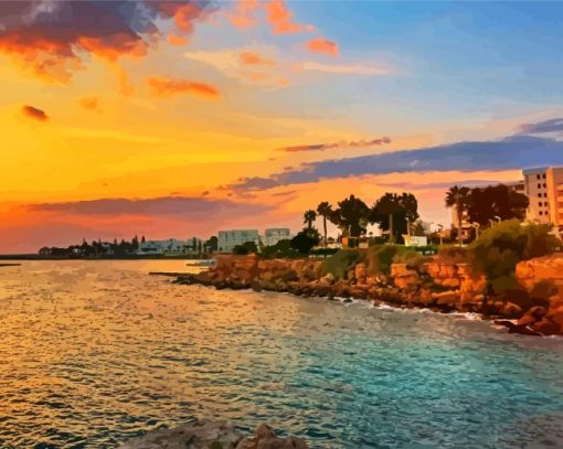 Fig Tree Bay Beach At Sunset Paint By Number