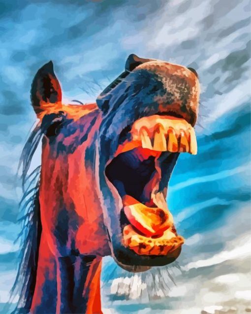 Funny Horse Animal Art Paint By Number