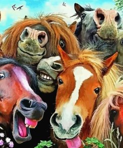 Funny Horse Animals Paint By Number