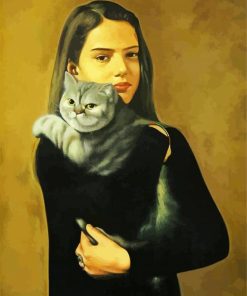 Girl With Cat Paint By Number