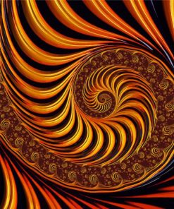 Golden Fractal Spiral Paint By Number