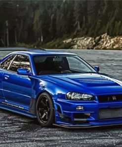 Blue Nissan Skyline Paint By Number