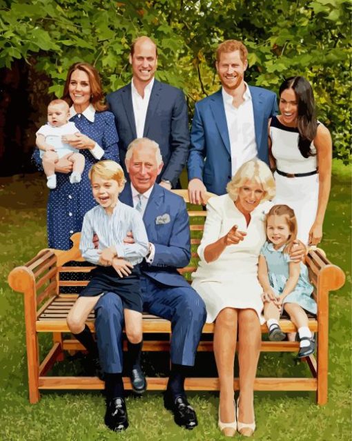 Happy Royal Family Of England Paint By Number