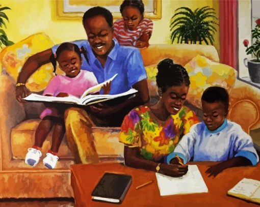 Happy Black Family Paint By Number