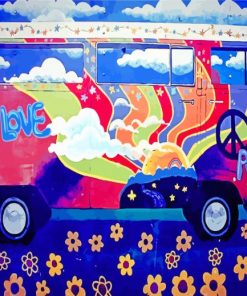 Hippie Volkswagen Camper Paint By Number