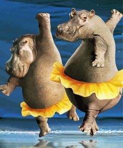 Hippo Animals Dancing Paint By Number