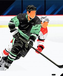 Illustration Ice Hockey Players Paint By Number