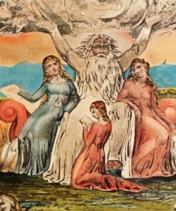 Job And His Daughters By William Blake Paint By Number