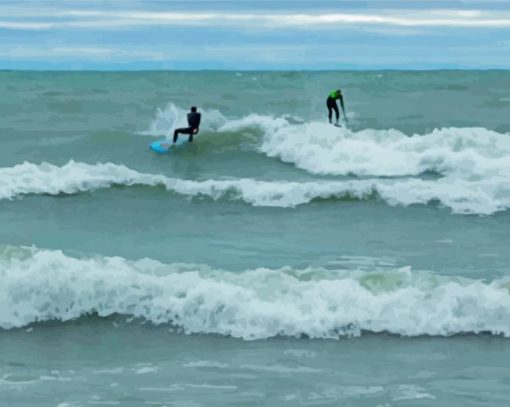 Kincardine Beach Surfing Paint By Number