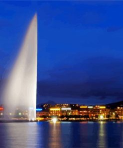 Lake Geneva Water Fountain Paint By Number