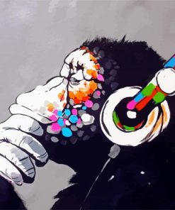 Monkey With Headphones By Banksy Paint By Number