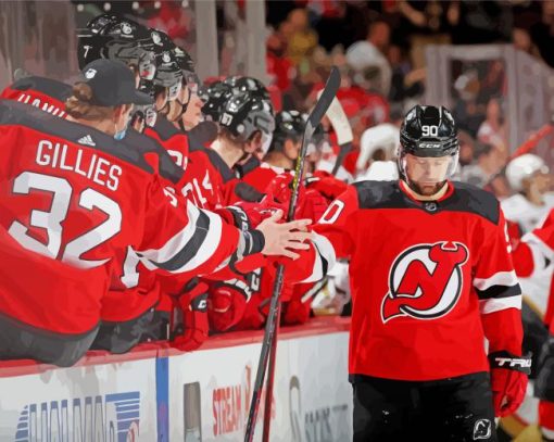 New Jersey Devils Ice Hockey Paint By Number