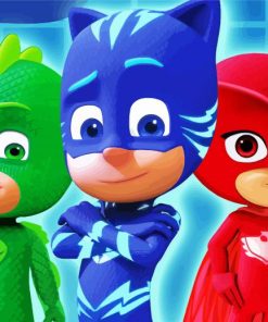 Aesthetic PJ Masks Superheros Paint By Number