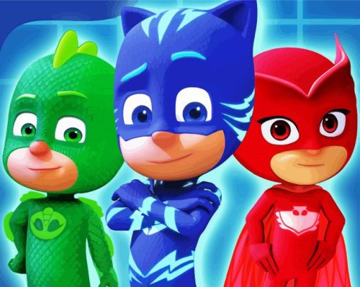 Aesthetic PJ Masks Superheros Paint By Number