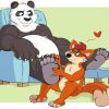 Panda And Fox Cartoon Paint By Number