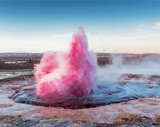 Pink Hot Springs Paint By Number