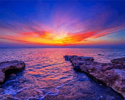 Protaras Beach At Sunset Paint By Number