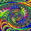 Rainbow Fractal Spiral Paint By Number