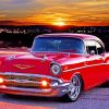 Red 57 Chevy Car Paint By Number